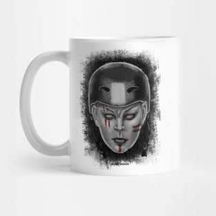 Roller Derby Warrior Girl (Black and white version) Mug